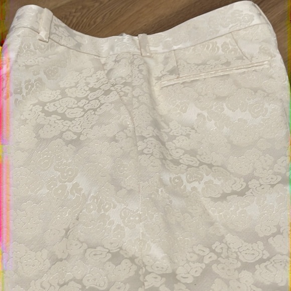 CELINE WHITE ON WHITE CREAM FLORAL TROUSERS SIZE 40 womens 8 - Picture 9 of 11
